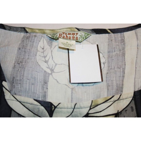 TOMMY BAHAMA Floral STRIPE Tank TOP Shirt 100% SILK Small - - Picture 3 of 3